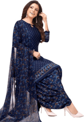 DUTT Crepe Printed Kurta & Patiyala Material
