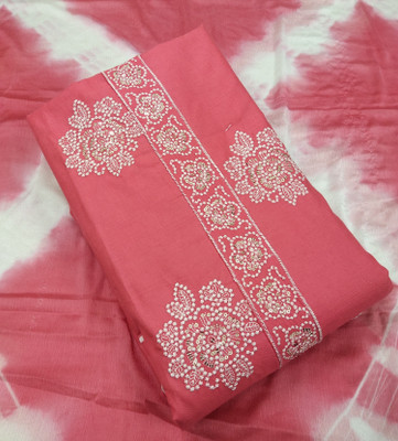 ISHIKA CRAETION Cotton Blend Embroidered Salwar Suit Material