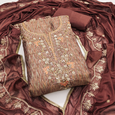 manvaa Cotton Silk Self Design Salwar Suit Material