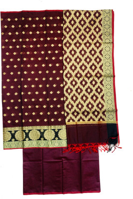 SHREEMAA CREATIONS Cotton Silk Self Design Salwar Suit Material