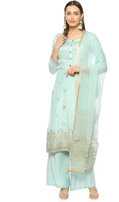 BIBA Muslin Embroidered Salwar Suit Material