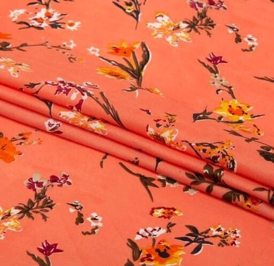 SKYVILLA Crepe Floral Print Kurta Fabric