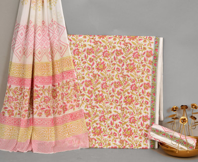 NISHIRE Cotton Blend Floral Print Salwar Suit Material