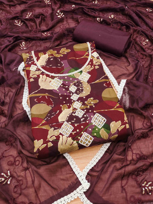 Tasrika Cotton Blend Embellished Salwar Suit Material