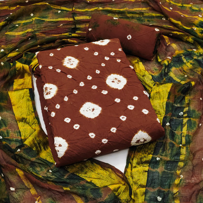 KGM BRAND Cotton Blend Self Design Salwar Suit Material