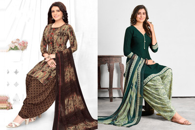 SEWDHAGA Crepe Printed Salwar Suit Material