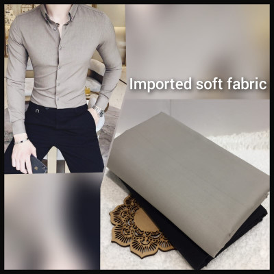 didhiti Cotton Blend Solid Shirt Fabric