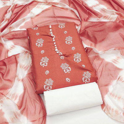 RUDRAA FAB Cotton Blend Printed Salwar Suit Material