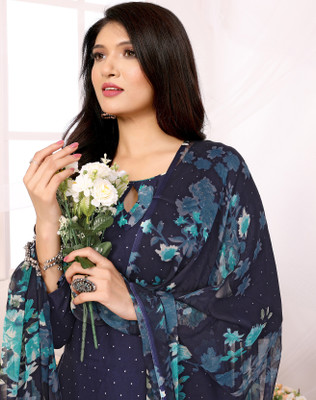 ASHAFEBRIC Crepe Solid, Floral Print, Printed, Geometric Print Salwar Suit Material