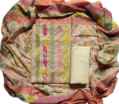 GC80 BY GAURI COLLECTION Pure Cotton Embroidered, Printed, Self Design Salwar Suit Material