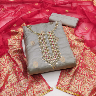 Tasrika Organza Embellished Salwar Suit Material