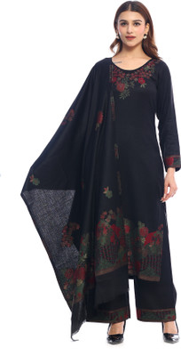 Indo Essence Wool Embroidered Kurta & Palazzo Material