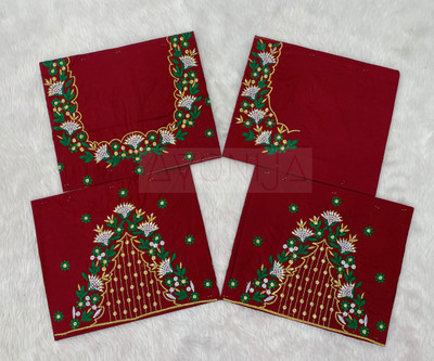 AYONIJA Cotton Silk Embroidered Blouse Material