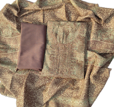 ABODH COLOURS Wool Printed Salwar Suit Material