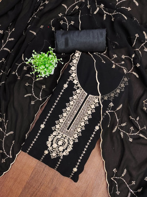 M FASHION Georgette Embroidered Salwar Suit Material