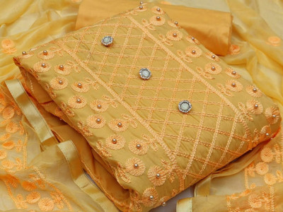 Zanzar Enterprise Pure Cotton Self Design Salwar Suit Material