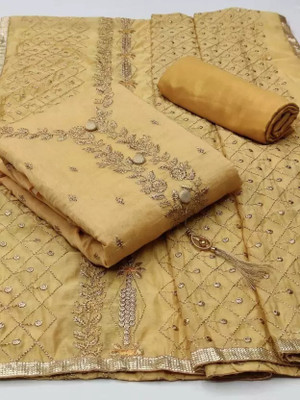 SWARNGANGA TEX Cotton Silk Embroidered Salwar Suit Material