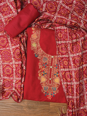 Jaipur Kurti Silk Blend Self Design Salwar Suit Material