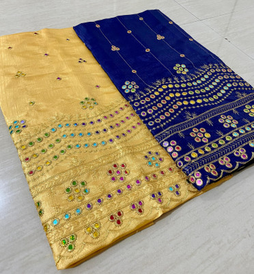 Kjs Cotton Silk Embroidered Blouse Material