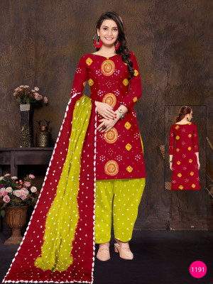 Drashti Creation Cotton Blend Embellished Salwar Suit Material