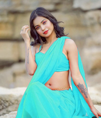 ENCLIQ Georgette Dyed Blouse Material