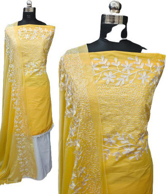 Payal Creation Cotton Blend Embroidered Salwar Suit Material