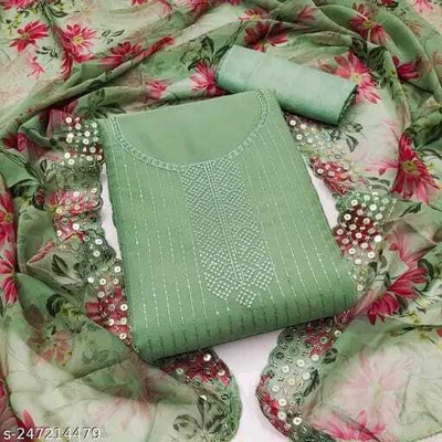 BlissFlair Georgette Embellished Kurta Fabric