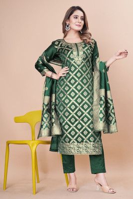 SARVAH Art Silk Self Design Kurta & Churidar Material