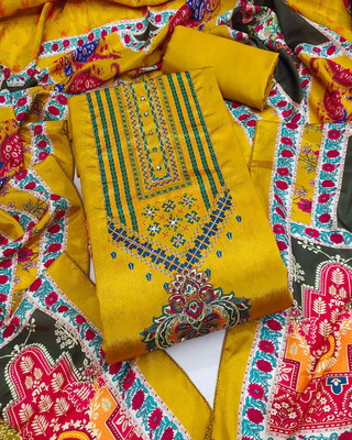 Peachmode Chanderi Printed Salwar Suit Material