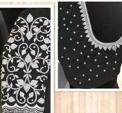 Zenomics Cotton Silk Embroidered Blouse Material