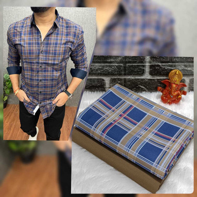 dharmesh enterise Cotton Blend Striped Shirt & Trouser Fabric
