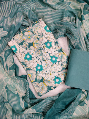 Inaya Fashion Collection Cotton Blend Embroidered Kurta & Patiyala Material