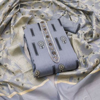 manvaa Chanderi Embellished Salwar Suit Material