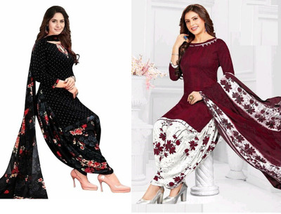 ANJAVI FASHION Crepe Printed Salwar Suit Material