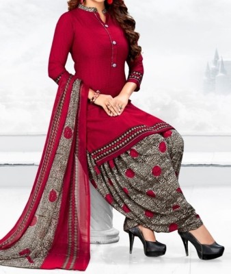 ALSHOP Crepe Self Design Salwar Suit Material