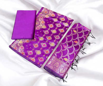 Pahnawa handlooms Silk Blend Self Design Kurta & Churidar Material