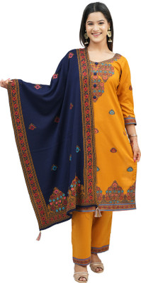 Tones N Shades Wool Self Design Kurta & Palazzo Material