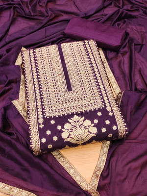 Divastri Silk Blend Embroidered Salwar Suit Material