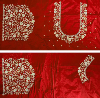 Blouseji Cotton Silk Embroidered Blouse Material