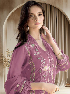 Dealbazaars Corporation Georgette Embroidered Salwar Suit Material