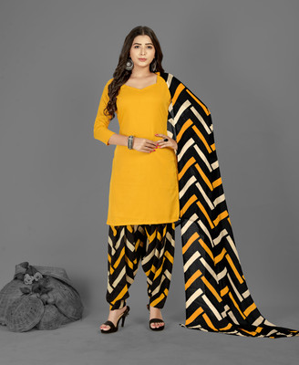 ANAND Crepe Chevron/Zig Zag Kurta & Patiyala Material