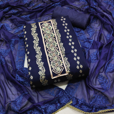 Divastri Silk Blend Self Design Salwar Suit Material