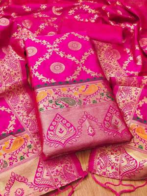 LeeliPeeri Designer Cotton Silk Embellished Salwar Suit Material