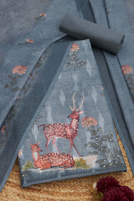 soch Linen Printed Salwar Suit Material