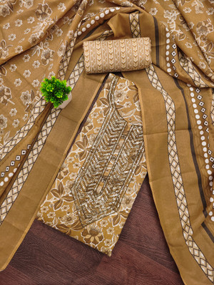 manvaa Cotton Silk Embroidered Salwar Suit Material