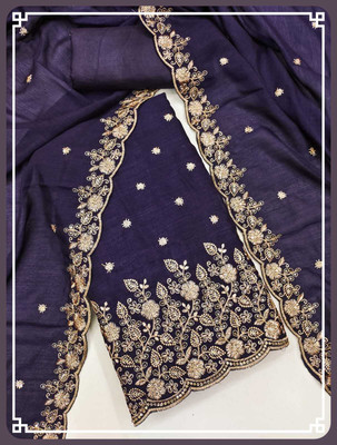 TNT Silk Blend Embroidered Salwar Suit Material