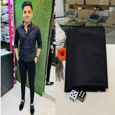 didhiti Cotton Blend Solid Shirt & Trouser Fabric