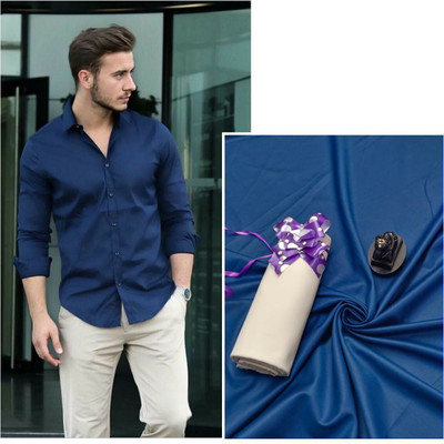 Komal Creation Cotton Blend Solid Shirt & Trouser Fabric