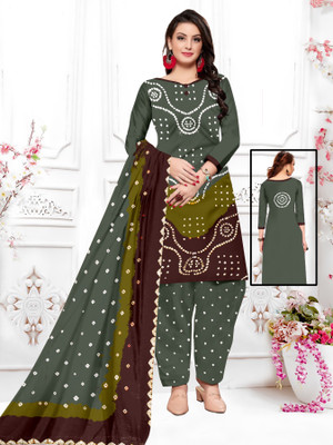 MADHURI CREATION Cotton Blend Embellished Salwar Suit Material