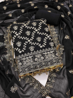 HOUSEEOFCOMMON Georgette Embroidered Salwar Suit Material